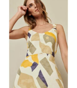 Zomerse Midi-jurk Met Tricolor Print -VivaMode Winkel efda0fb55dcd40ba997e28cdbb3d07fe