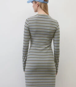 Gestreepte Jersey Jurk Slim -VivaMode Winkel f0f8ccf1679549bfa8b3a57b73eff608