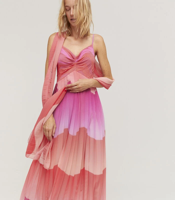 REIMS Geplooide Jurk En Foulard 5 REIMS Geplooide Jurk En Foulard - Afbeelding 3