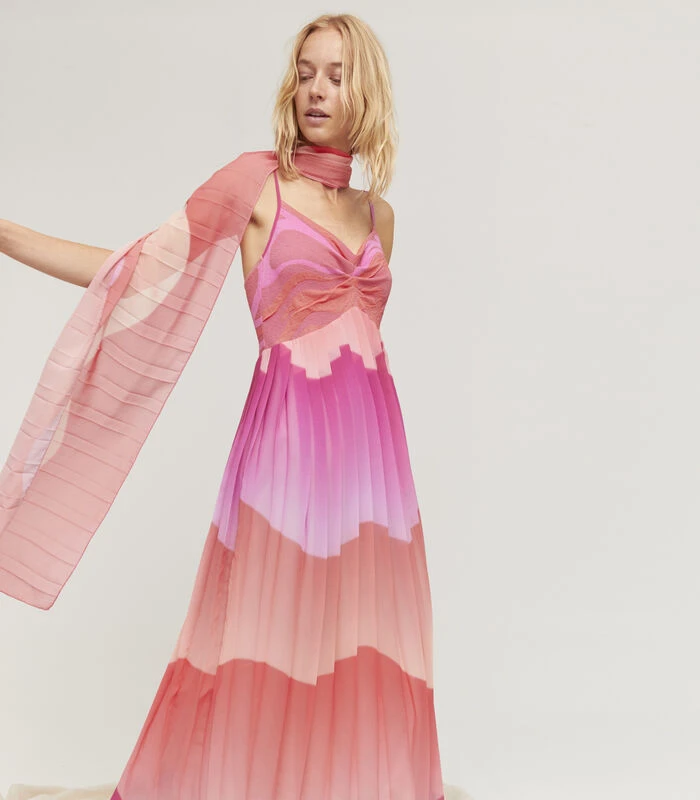 REIMS Geplooide Jurk En Foulard 7 REIMS Geplooide Jurk En Foulard - Afbeelding 5